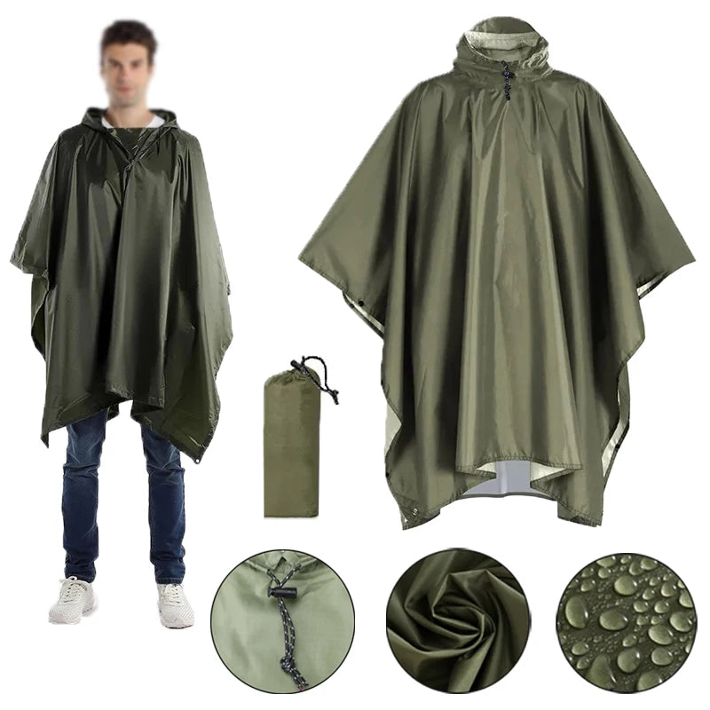 3-in-1 Tactical Rain Poncho