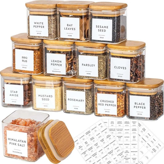 5oz Glass Jar Set with Spice Labels