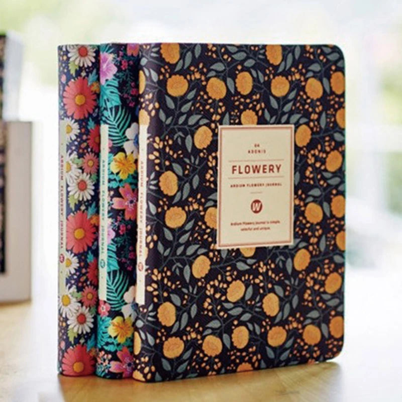 Cute PU Leather Floral Flower Notebook