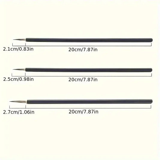 Professional Weasel & Stone Badger Hair Fine Line Painting Brushes