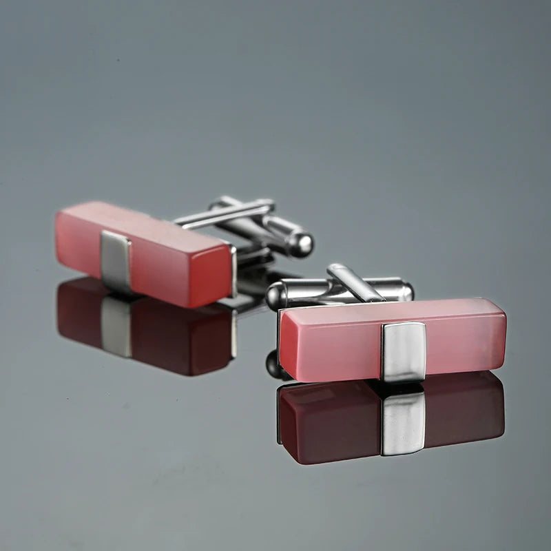 Novelty Luxury Blue White Crystal Cufflinks