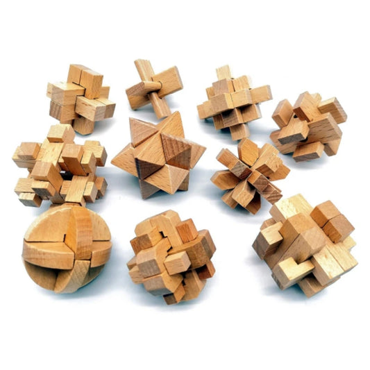 Wooden Kong Ming & Lu Ban Lock 3D Brain Teaser Puzzle