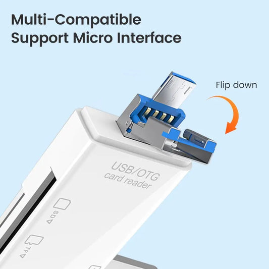 6-in-1 USB-C & Micro USB Memory Card Reader