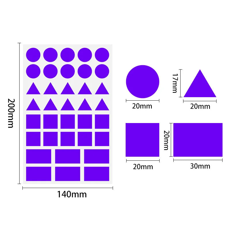 360-1080pcs Colored Triangles Rectangular Dot Stickers for Kids