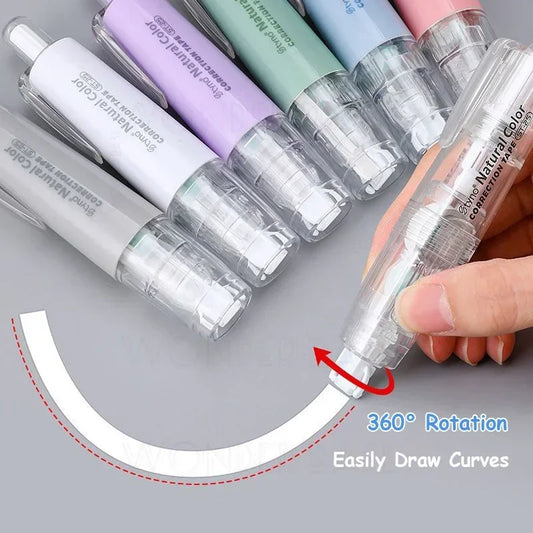 Replaceable Correction Tape with Transparent Press-Action Case