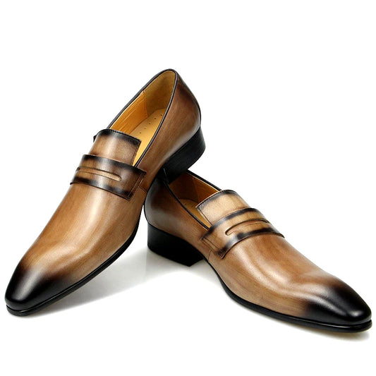 Men's Cowhide Luxury Loafers Shoes