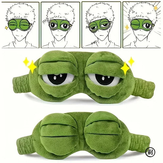 3D Frog Sleep Mask – Soft Cotton Light-Blocking Eye Mask