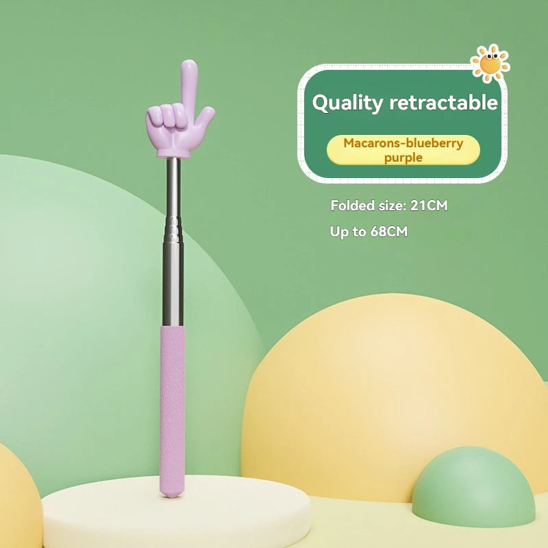 Stainless Steel Telescopic Teaching Pointer with Finger Tip