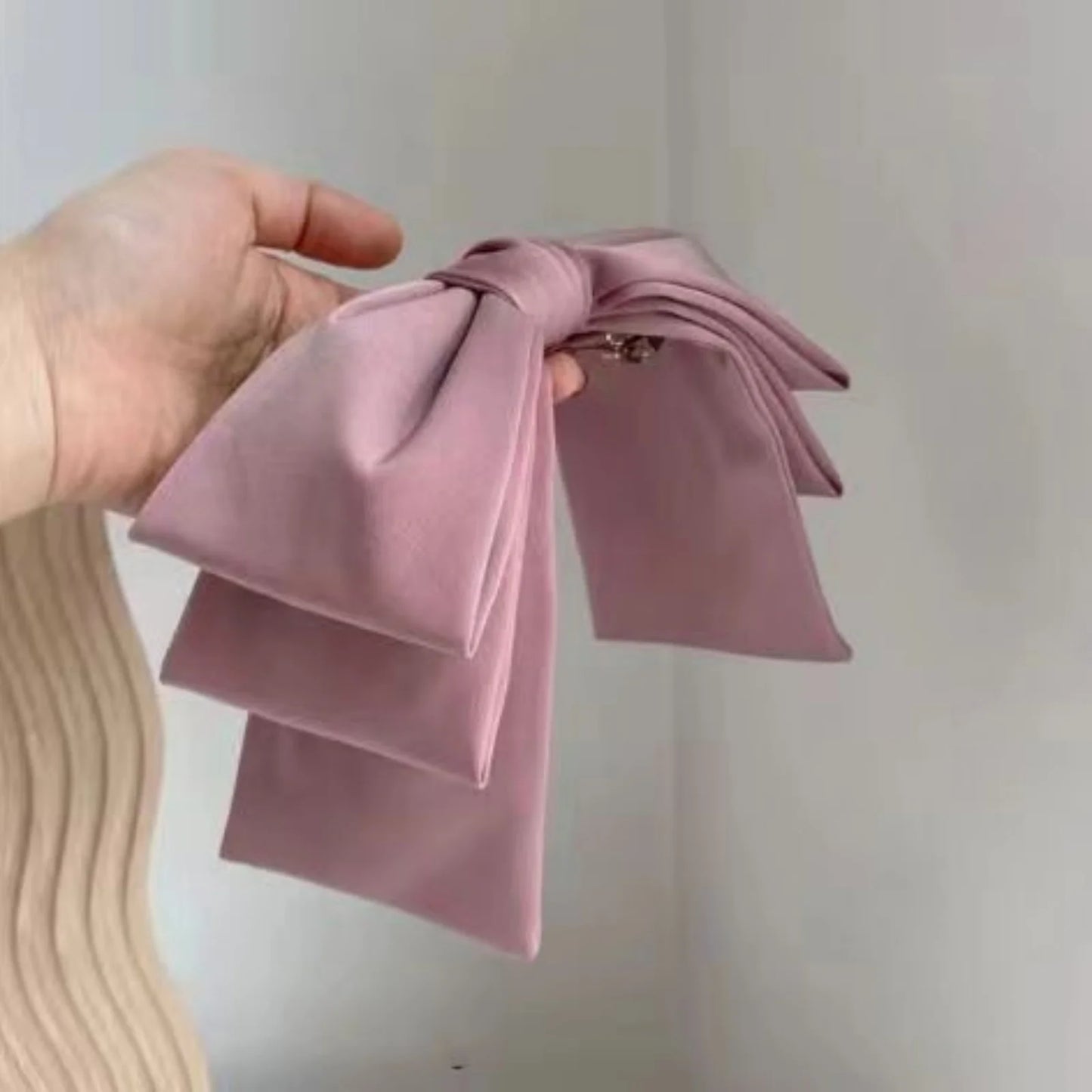 Large Satin Hair Bow Clip