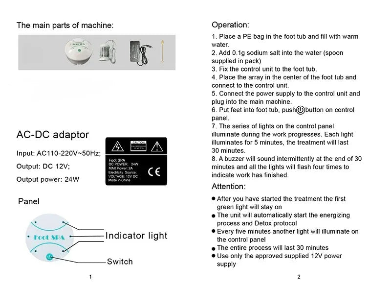 Ionic Foot Spa Detox Machine