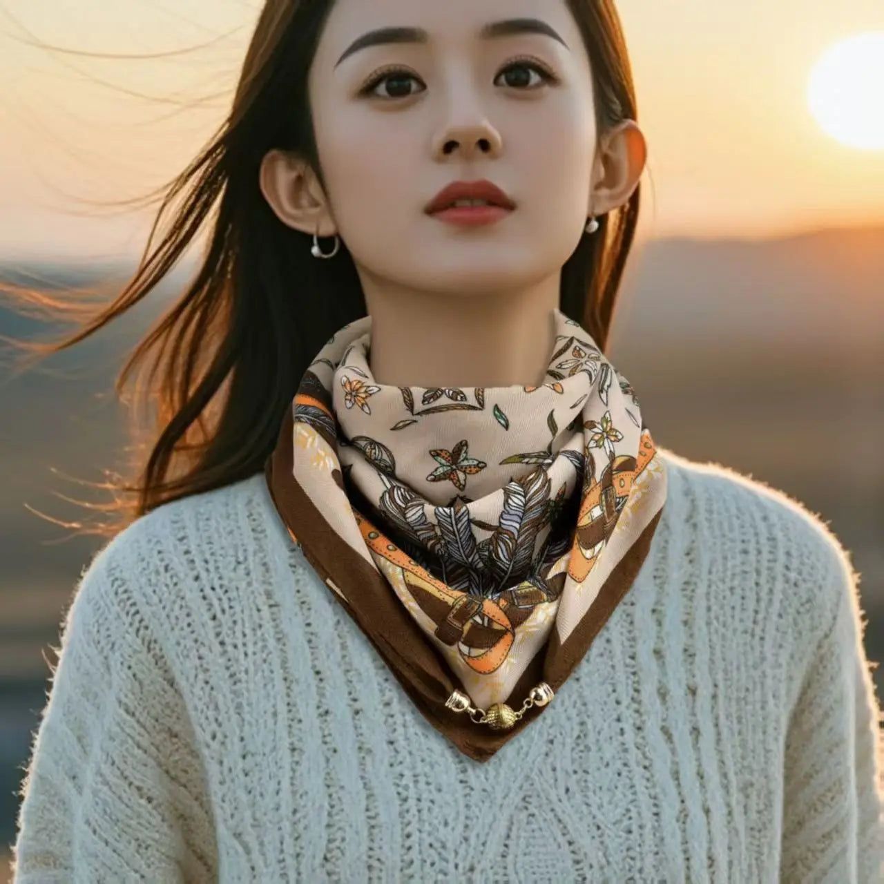 Luxury Design Magnetic Square Scarf