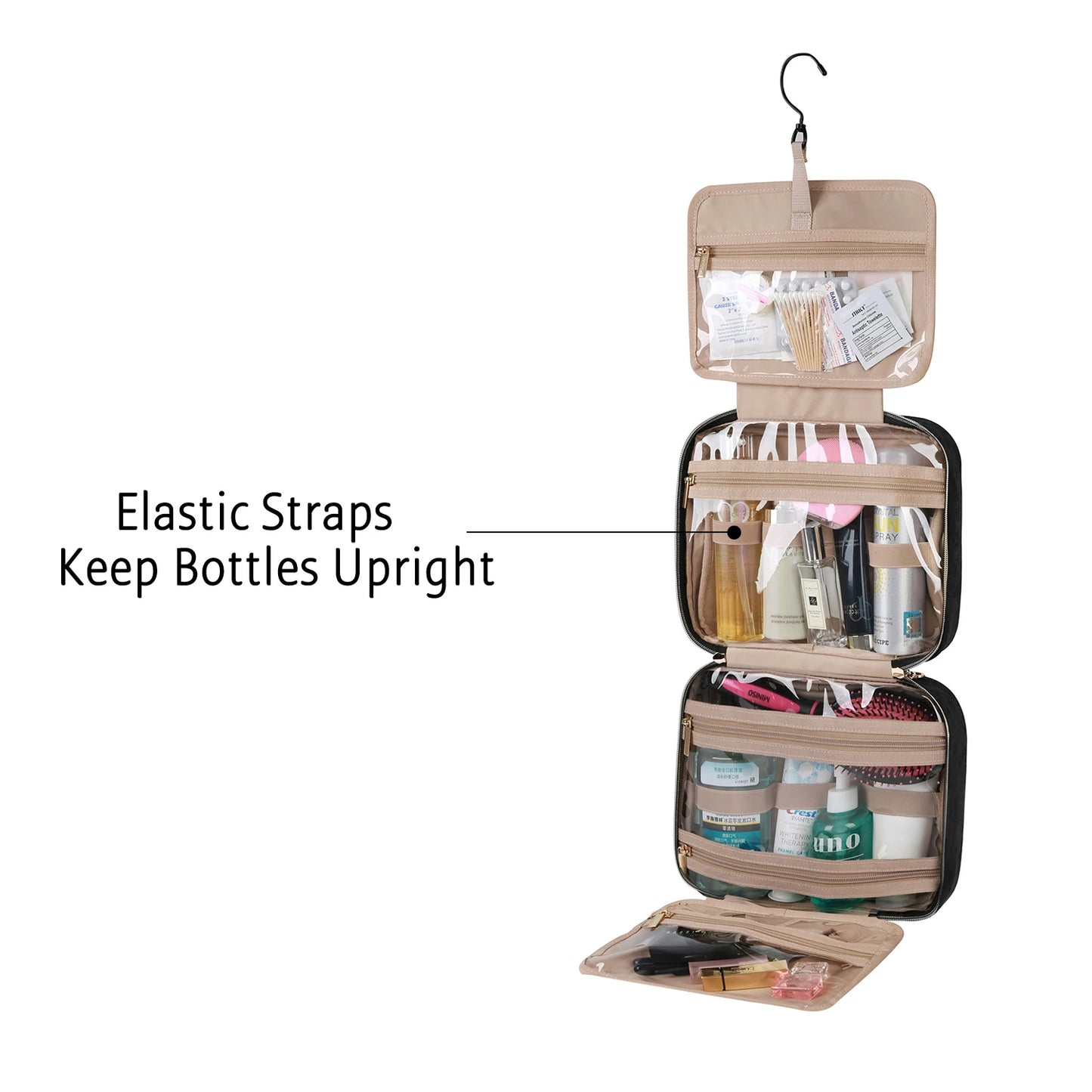 Makeup Cosmetic Bag with Hanging Hook Water-resistant