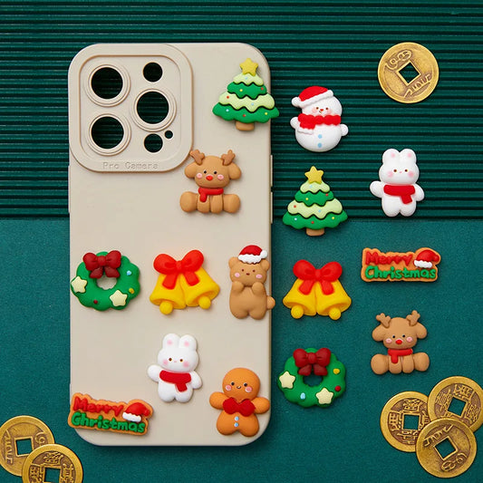 10-Piece Mini Christmas Resin Cabochon Set