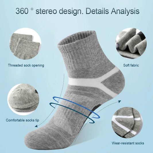 Men’s Cotton Sports Crew Socks 5 Pairs