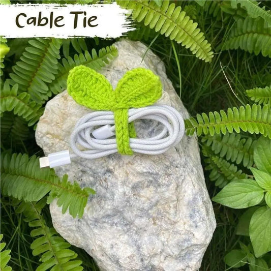 Handmade Crochet Leaf Sprout Headphone Decor