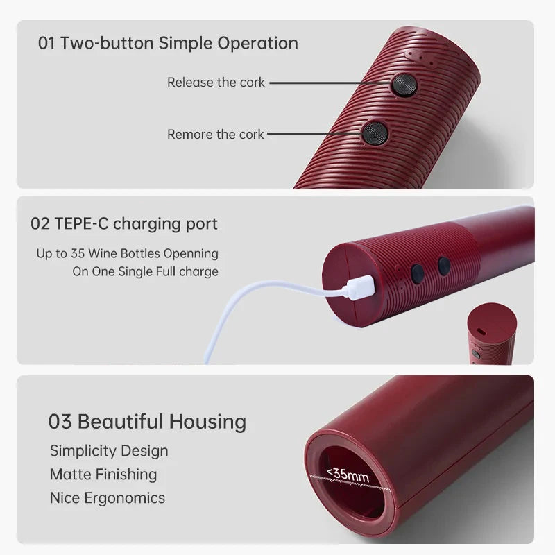 USB Rechargeable Electric Wine Bottle Opener