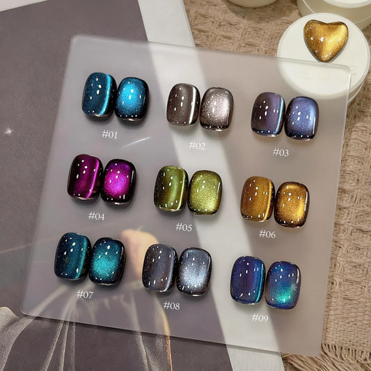 Brown Gold Cat Eye Gel Nail Polish