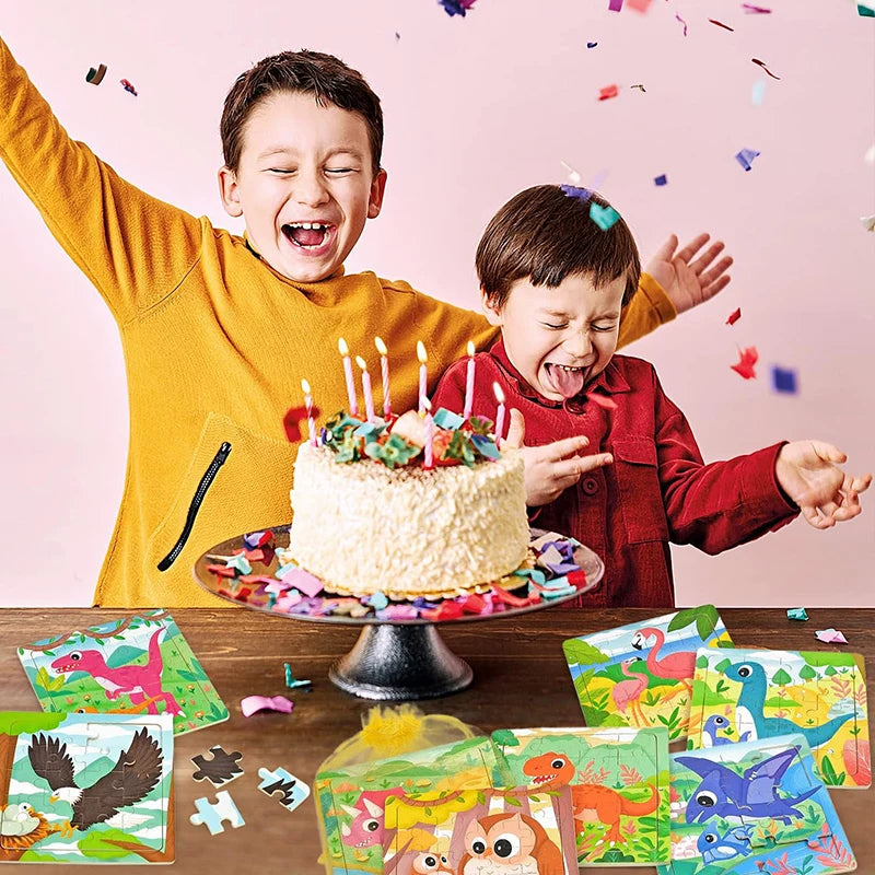 20Pcs Cartoon Puzzle Animal Pattern Educational Puzzle Toy