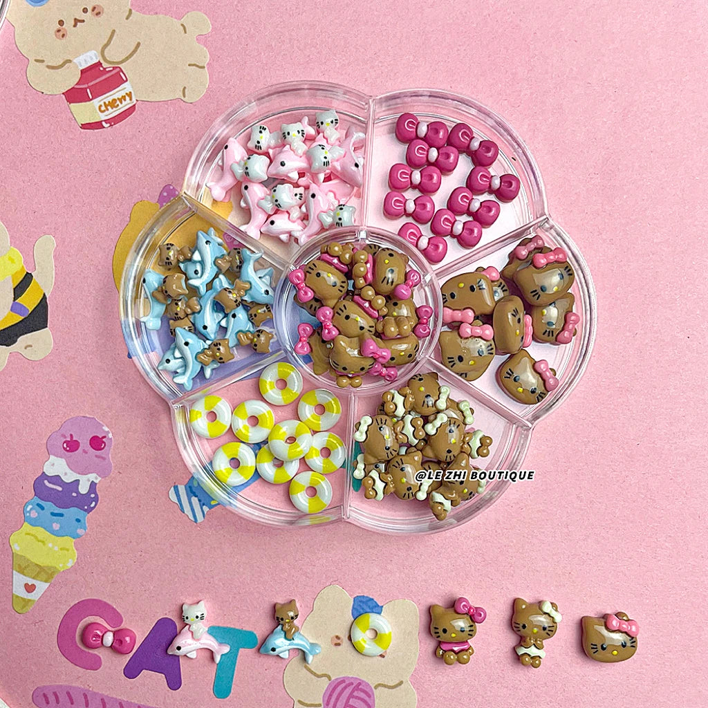 Kawaii 70Pcs Hello Kitty Nail Decorations