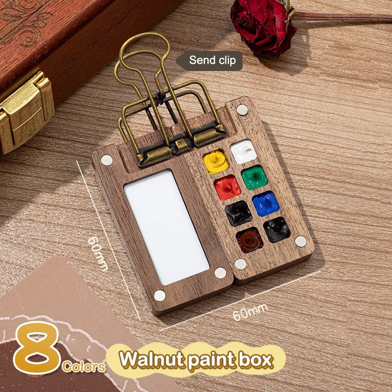 Walnut Wood Watercolor Palette