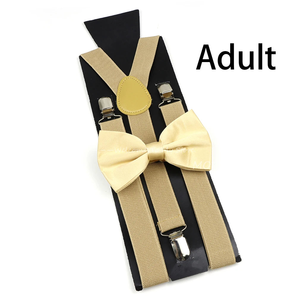 Solid Color Elastic Leather Suspenders