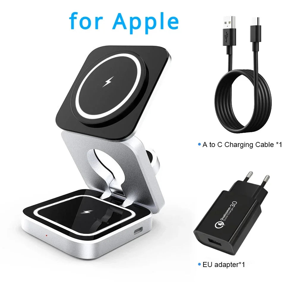 3 in 1 Wireless Charger Stand for IPhone 15 14 13 12 Samsung S23 S22 S21