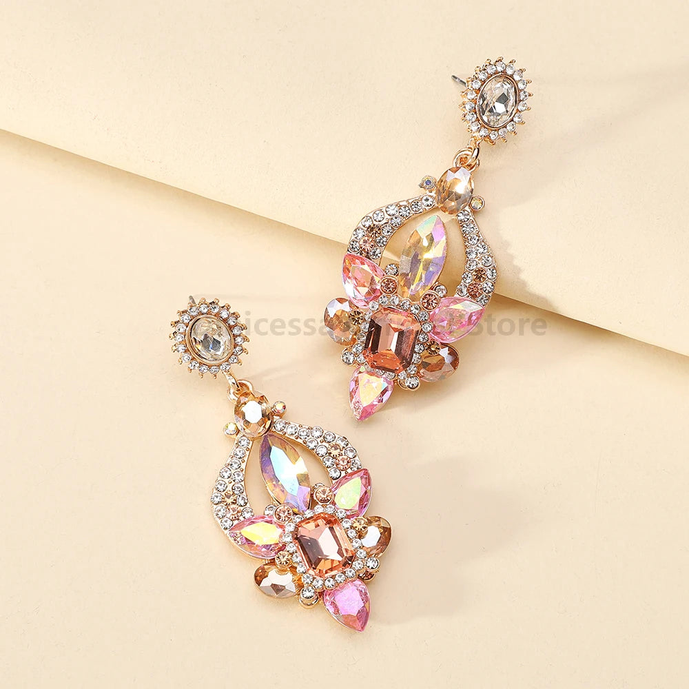Teardrop Shiny Glass Earrings