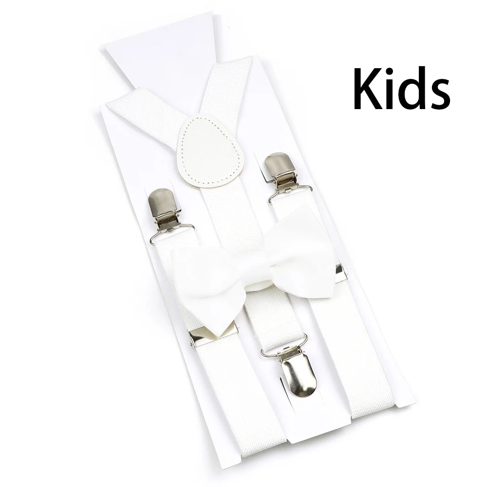 Solid Color Elastic Leather Suspenders