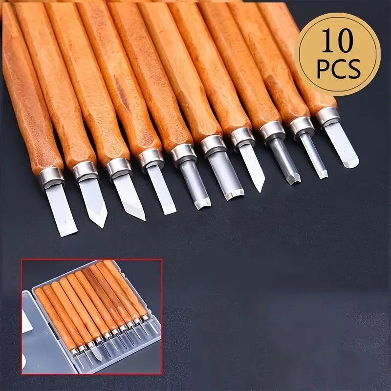 10/12 Piece Wood Carving Tool Set