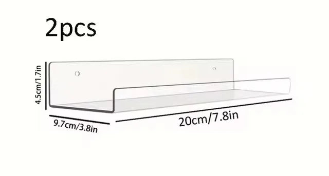 Clear Acrylic Floating Wall Shelf Set