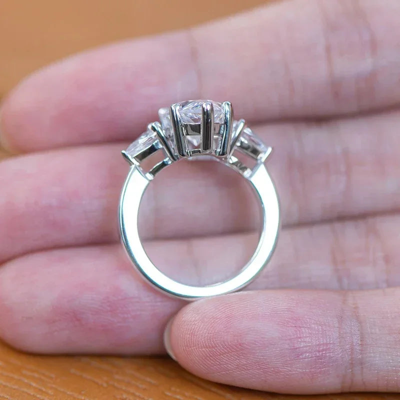 NKHOG 3 Carat Marquise Cut Moissanite Ring