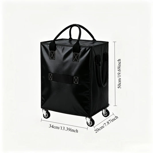 Foldable Rolling Storage Tote Bag with Wheels