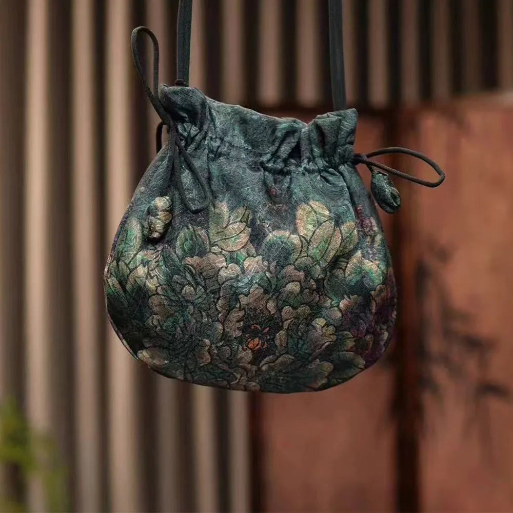 Silk Material Retro Handbags