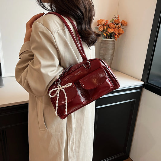 Bow Accent Shoulder Handbag