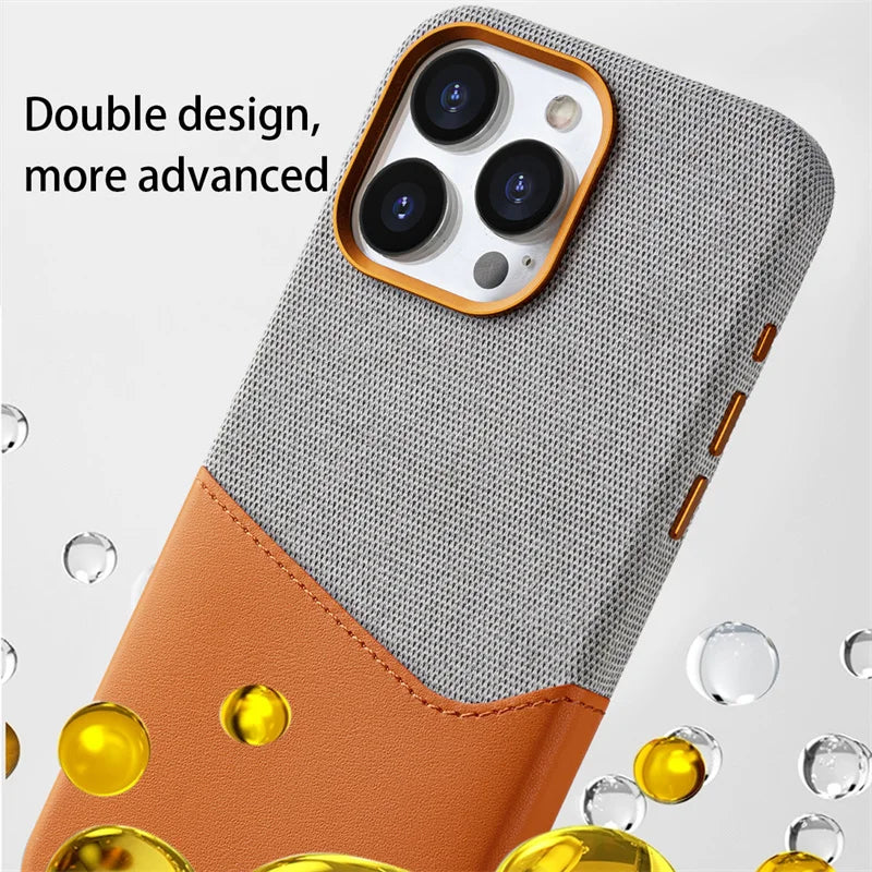 Double Leather Microfiber Magnetic Phone Case For iPhone