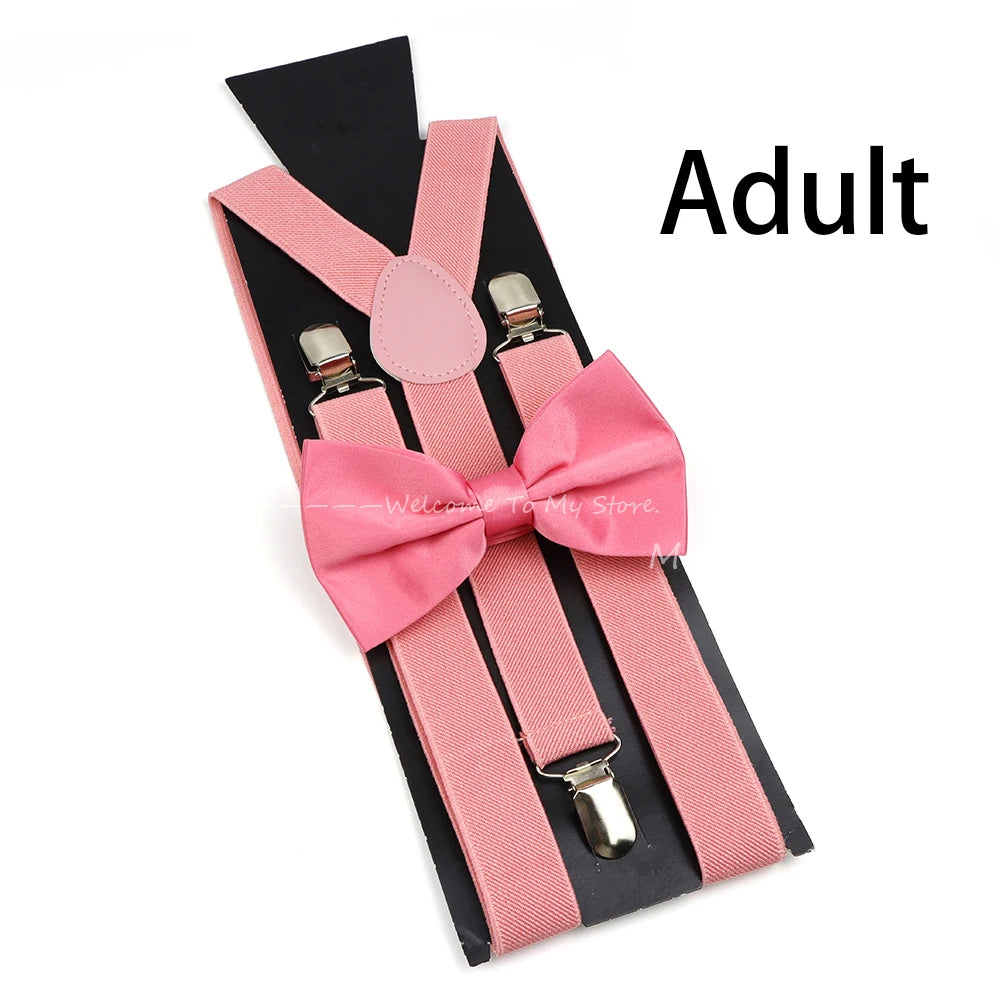 Solid Color Elastic Leather Suspenders