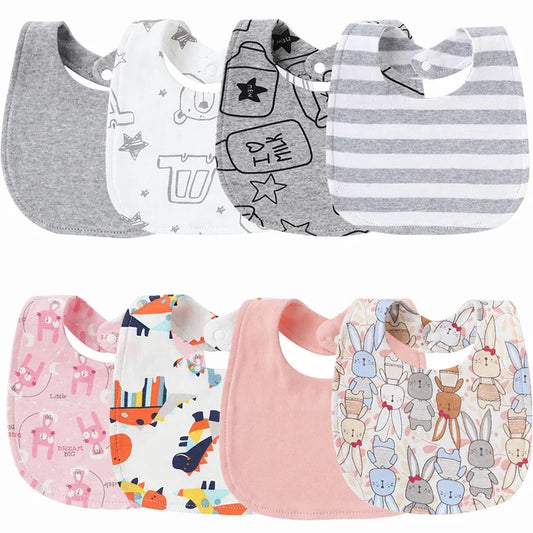 4 Pcs/lot Baby Bibs Double Layer