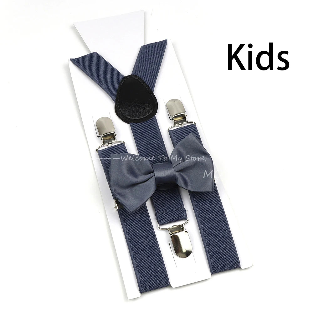 Solid Color Elastic Leather Suspenders