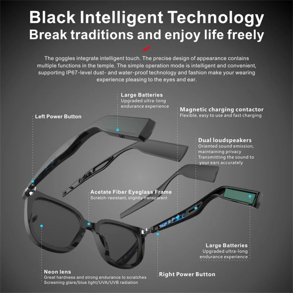 Stereo Sound Wireless Bluetooth Sunglasses