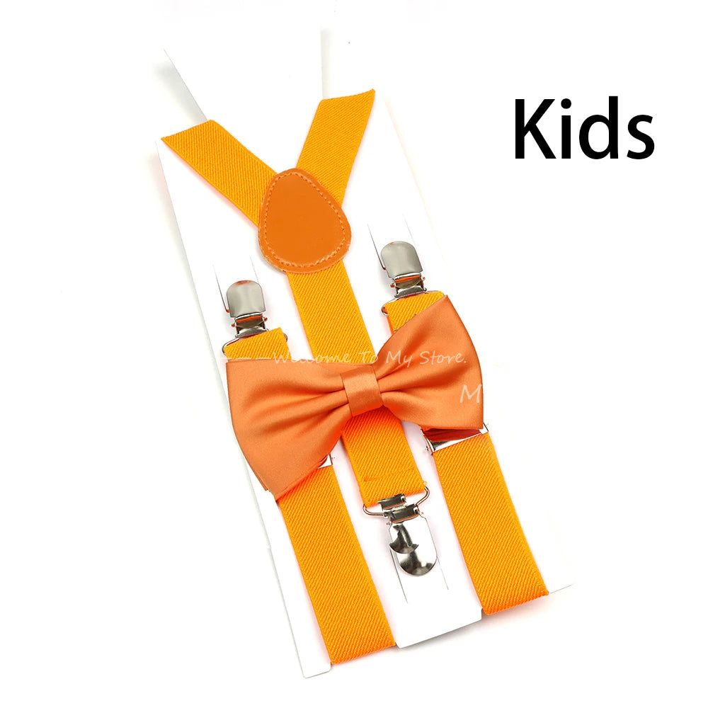 Solid Color Elastic Leather Suspenders