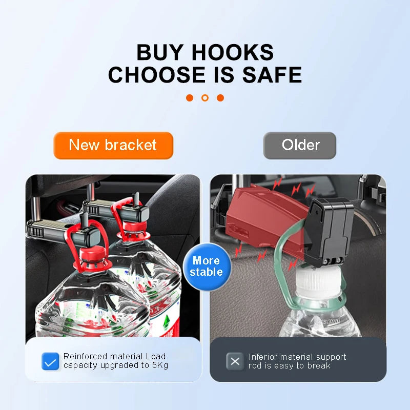 SEAMETAL 2 in 1 Car Seat Back Hook with Phone Holder