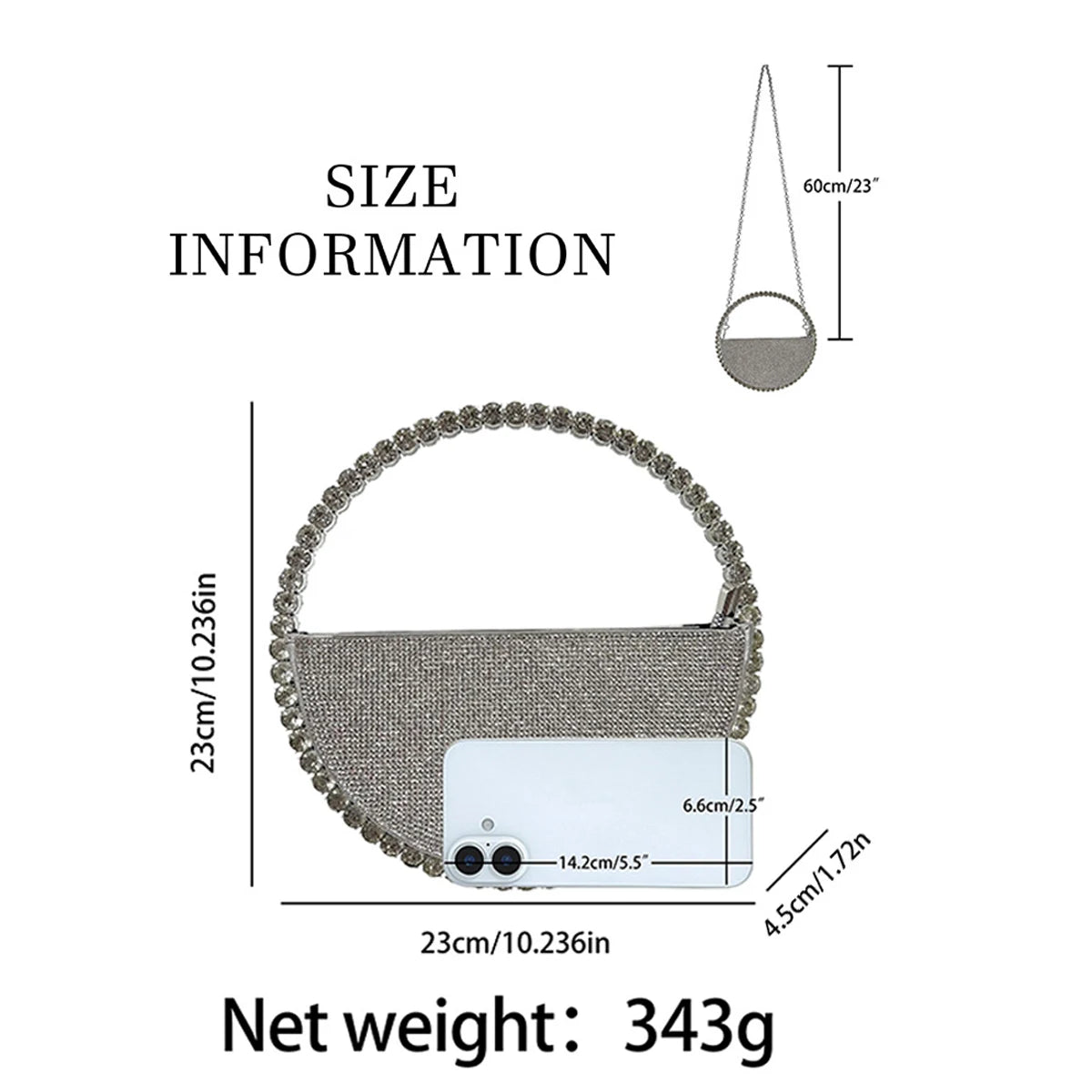 Round Diamond Shaped Handbag