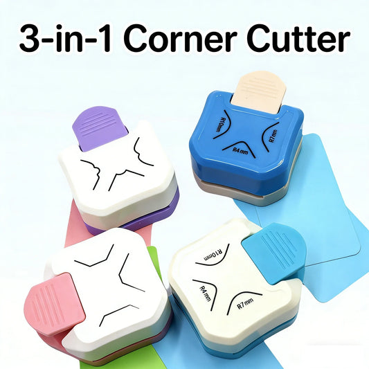 3-in-1 Corner Rounder Punch – 4mm, 7mm & 10mm Paper Cutter