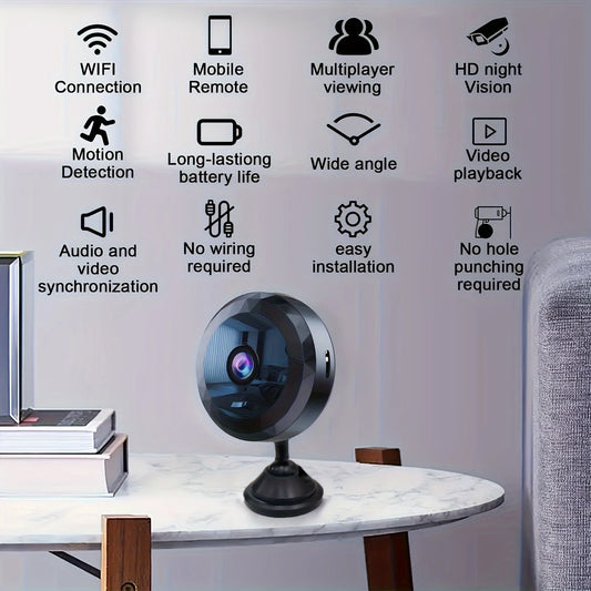 Mini WiFi Security Camera with Night Vision & Motion Detection