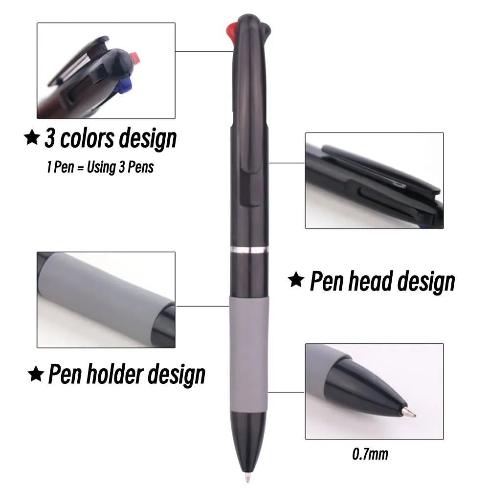 3 in 1 Red/Black/Blue Ink Color 0.7mm