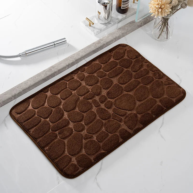 Cobblestone Embossed Bathroom Bath Mat