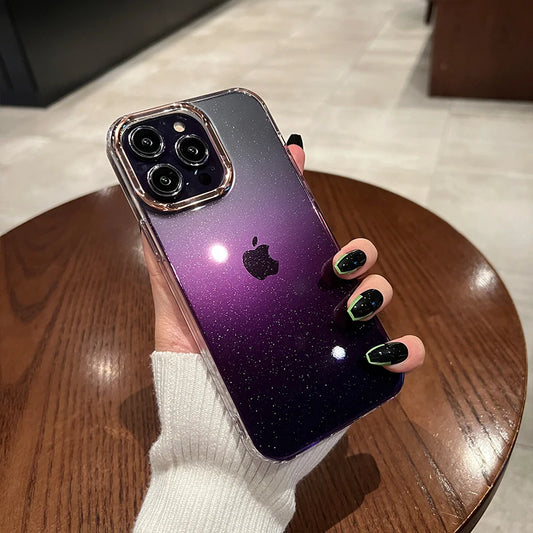 Luxury Gradient Glitter Purple Phone Case For iPhone