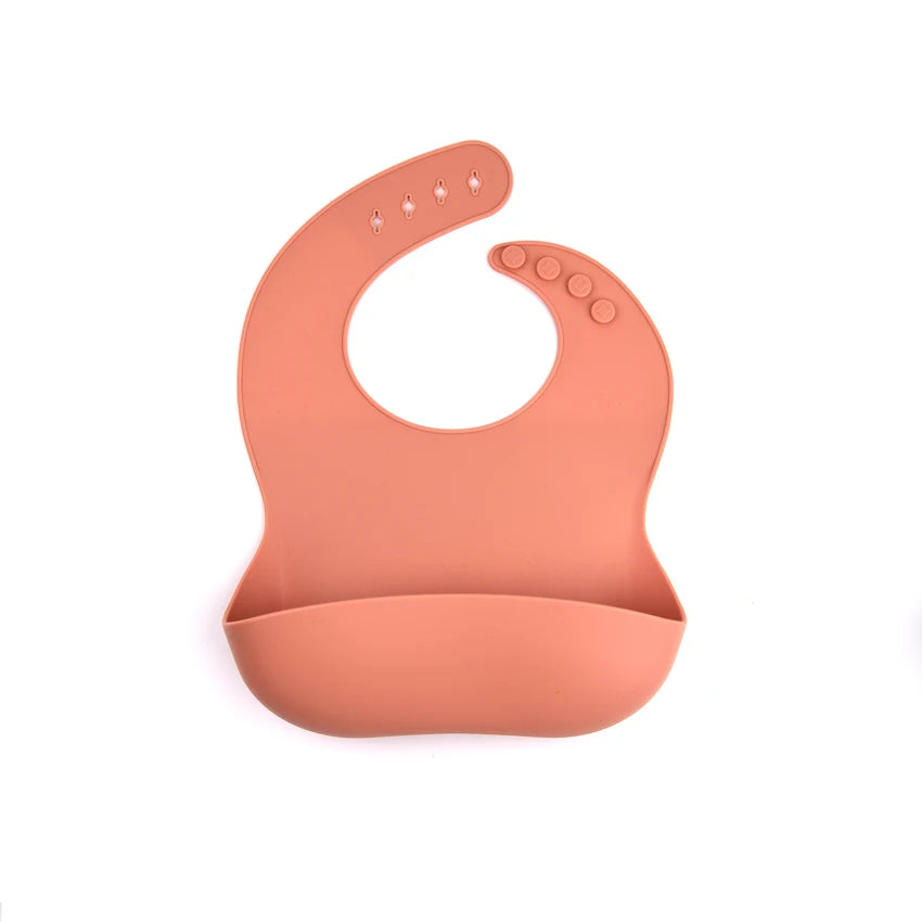 Waterproof Silicone Baby Bib With Food Catcher
