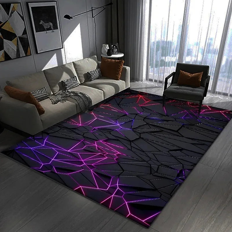 Dazzling 3D Visual Geometry Pattern Carpet