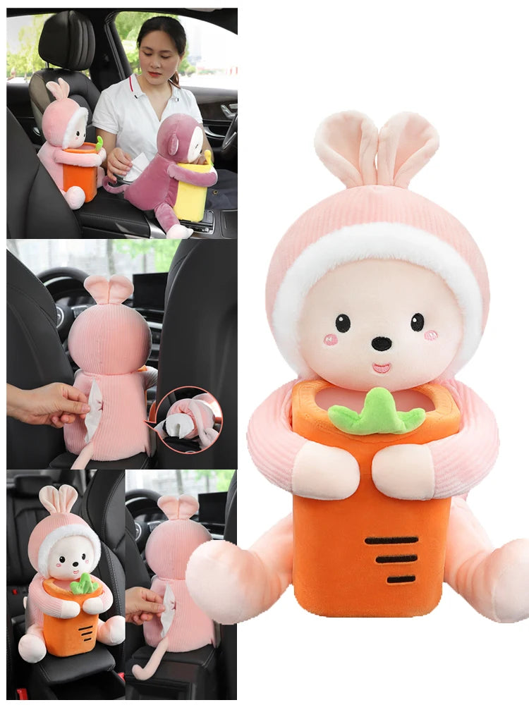 Cute Car Tissue Box 2 In 1Cartoon Holder